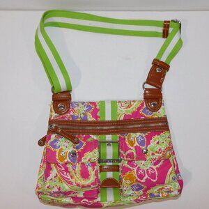 Tyler Rodan Floral crossbody Pink Green Purple Purse Shoulder Bag Handbag Womens